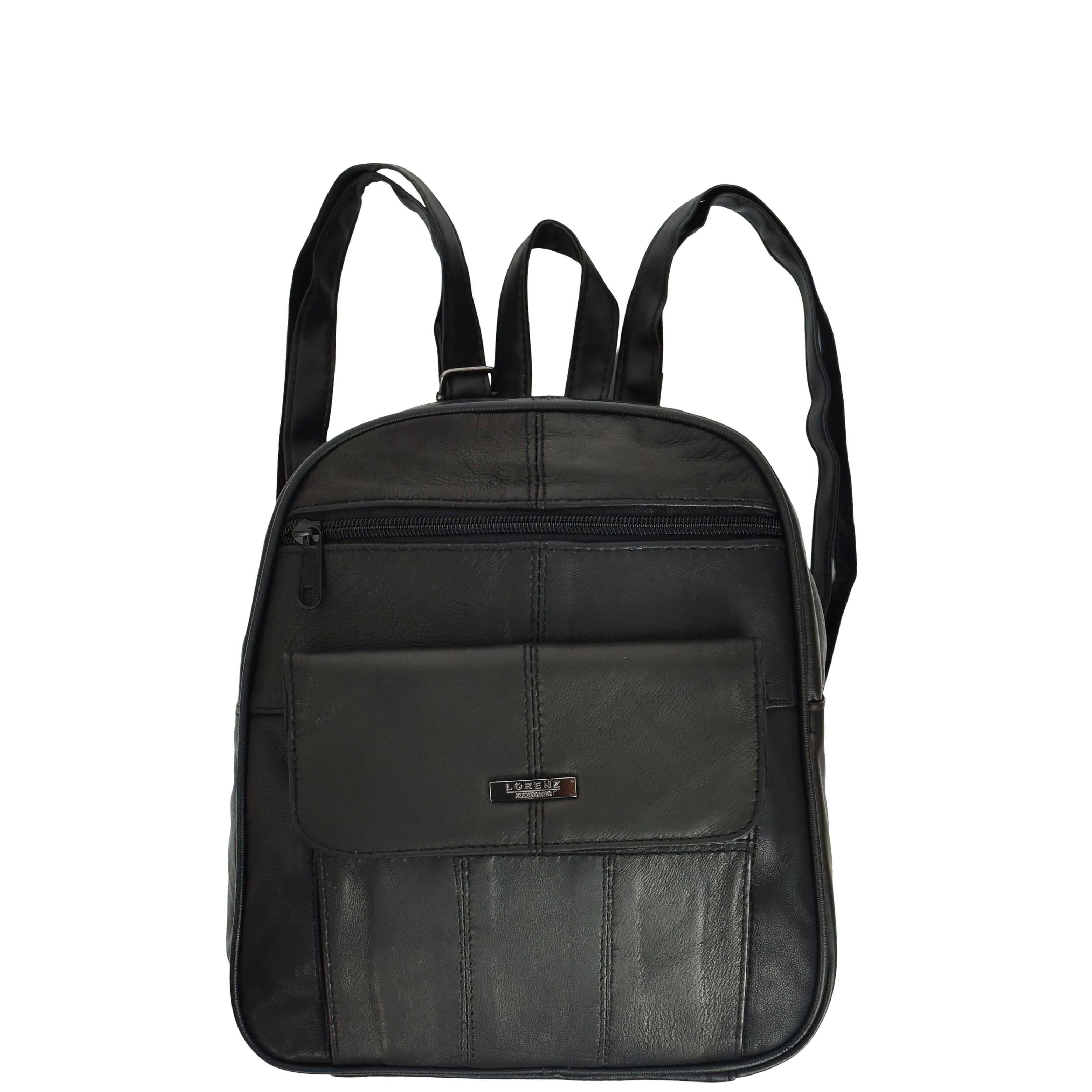DR670 Women's Medium Size Backpack Leather Daypack Bag Black
