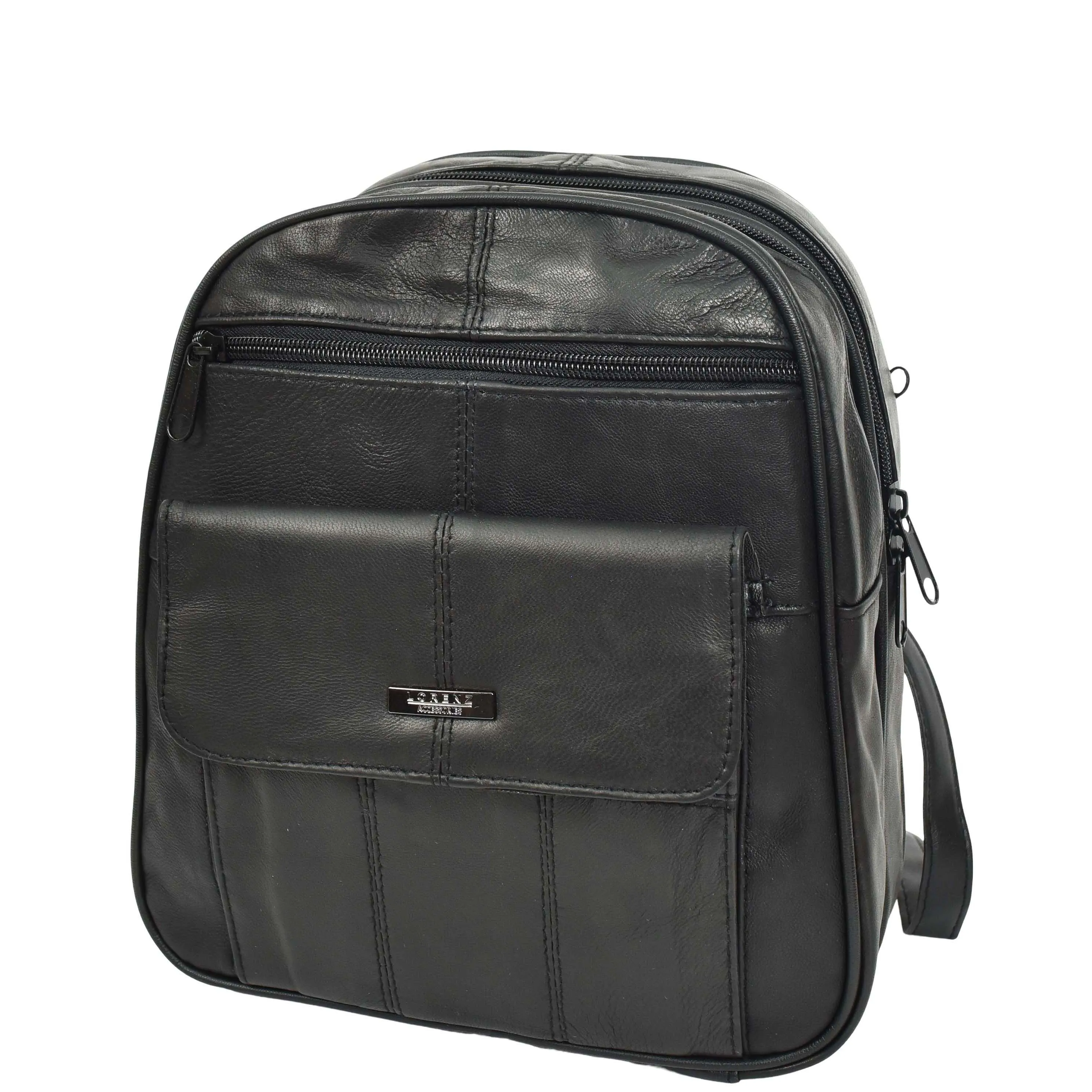 DR670 Women's Medium Size Backpack Leather Daypack Bag Black