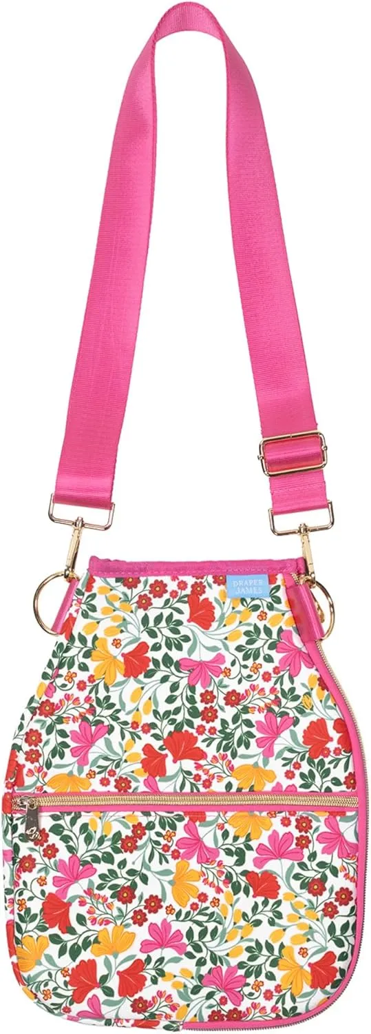 Draper James Pickleball Sling, Paddle Cover with Adjustable Strap for Easy Carry, Stylish Protection for Your Pickleball Paddle, Coneflower Pink