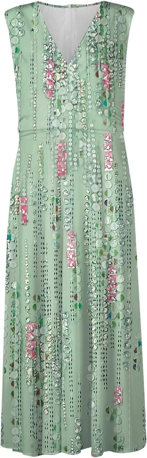 Dresses for Women 2024,Women's Summer Maxi Dress Casual Swing Flowy Floral Fashion Basic Sundresses