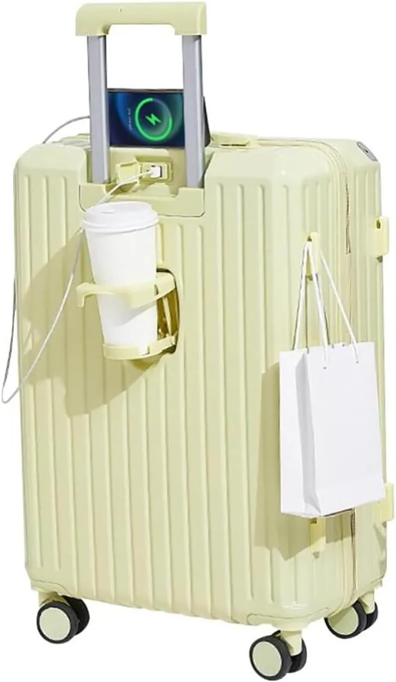 Durable Pink Hard Shell Carry On Luggage - 24 Inch Suitcase with Wheels(Yellow,20in)