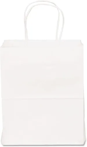Duro ID# 84598 Tempo Shopping Bag 60# White 250pk 4-1/2 x 8 x 10-1/4