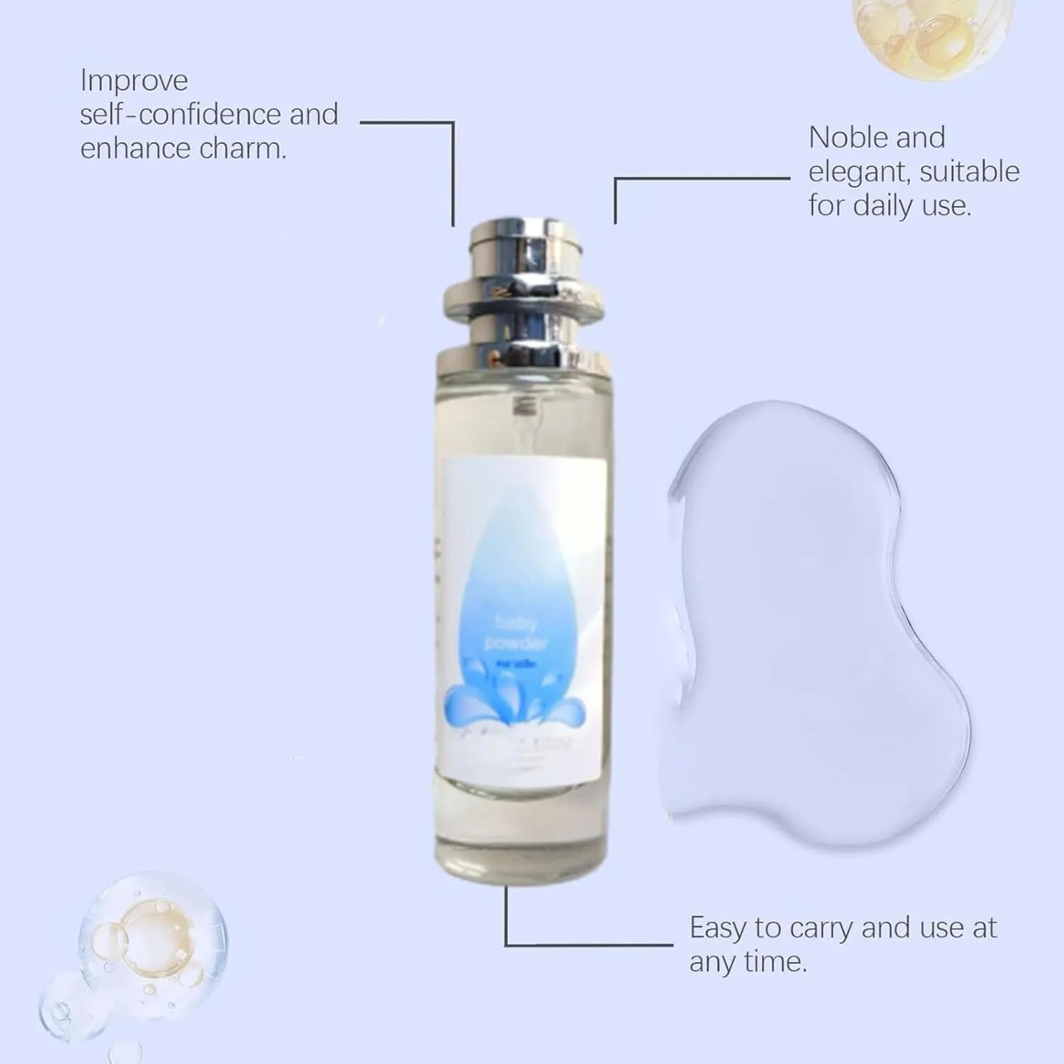 Ebyveen Baby Powder Perfume, Elyven Baby Powder Perfume, Elyven Fresh Scent Perfumes Fragrance Body, An Eau De Parfum, Floral & Creamy Aroma For Women & Men (Bedtime)