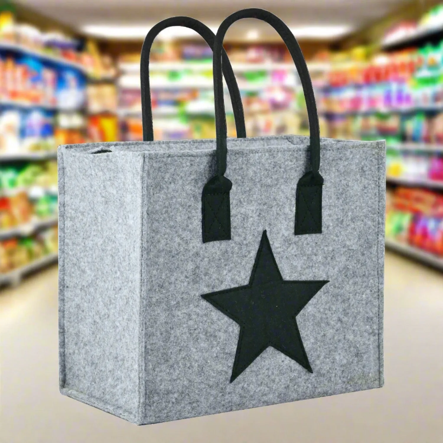 Eco-Friendly Felt Handbags: Chic, Sustainable Solutions for Shopping and Beyond (Light Grey)