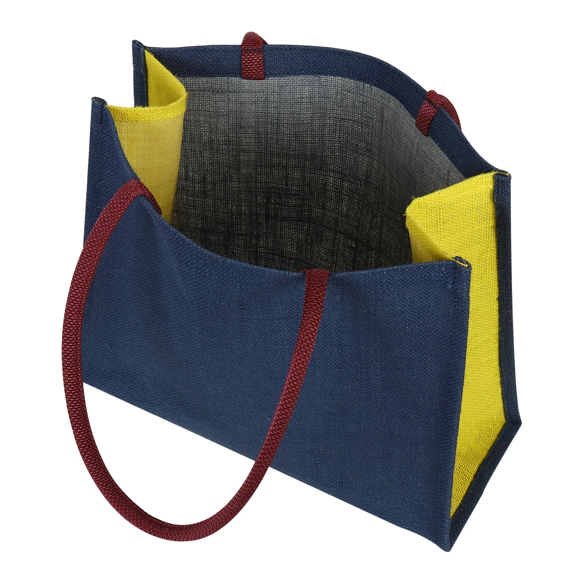 Eco Friendly Jute Unisex Vegetable Grocery Travel Shopping Tote Bag Pack of 1