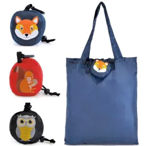 Eco- Friendly Ladies Foldable Animal Design Shopping Pouch Bag With Clip, Red