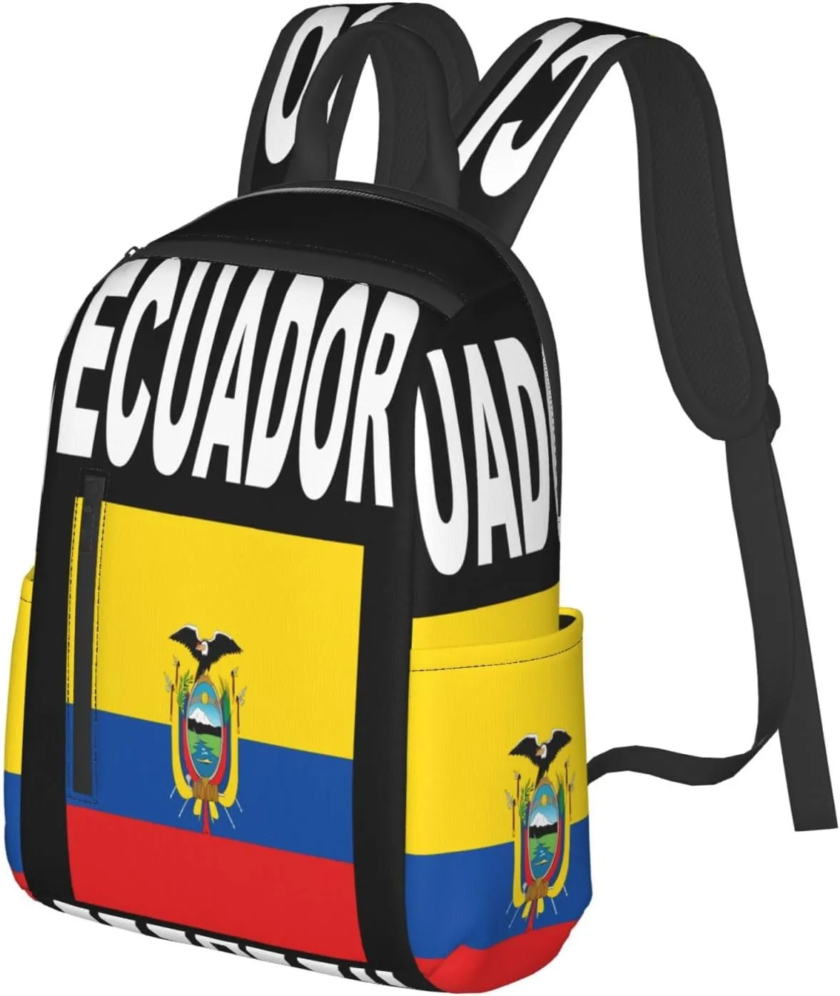 Ecuador Ecuadorian Flags Casual Backpacks Large Capacity Laptop Backpack Sports Fitness Rucksack Travel Carry-On Daypack Work Bag for Outdoor Camping