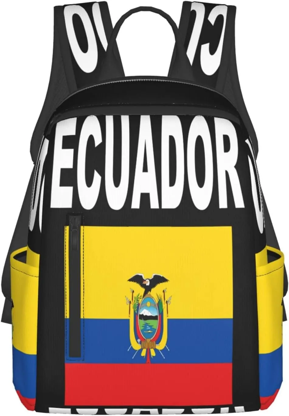 Ecuador Ecuadorian Flags Casual Backpacks Large Capacity Laptop Backpack Sports Fitness Rucksack Travel Carry-On Daypack Work Bag for Outdoor Camping