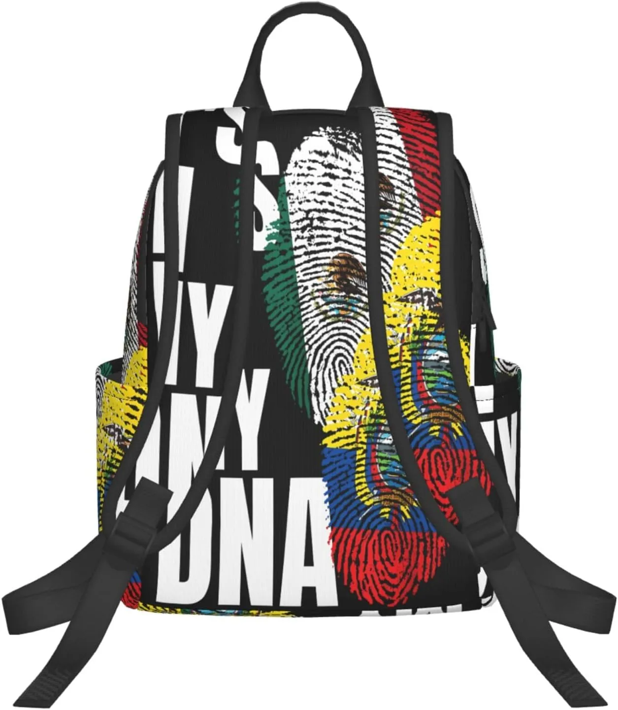 Ecuadorian Mexican Mix Flag Casual Backpacks Large Capacity Laptop Backpack Sports Fitness Rucksack Travel Carry-On Daypack Work Bag for Outdoor Camping