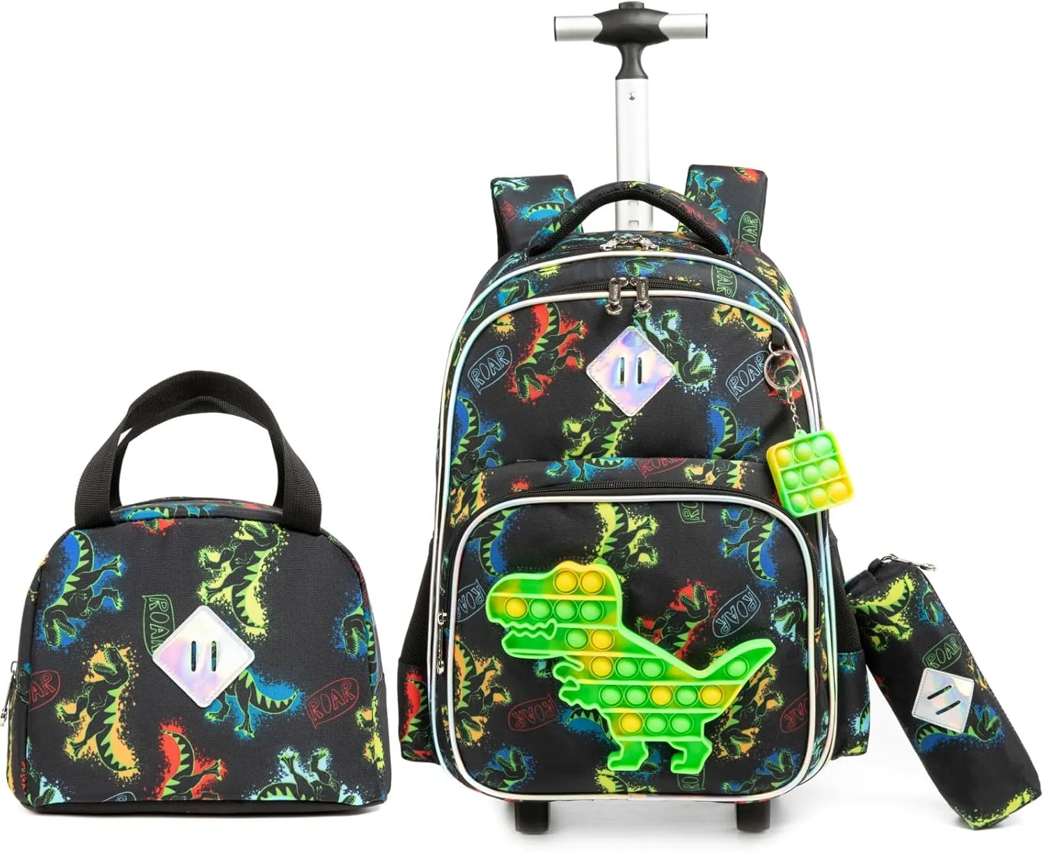 Egchescebo School Kids Rolling Backpack for Girls With Wheels Trolley Wheeled Backpack