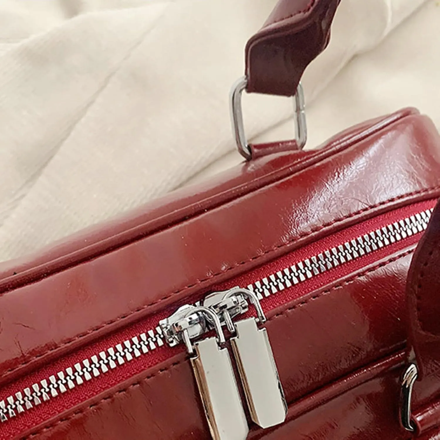 Elegant Bow Shoulder Tote Bag Women Stylish Crossbody Handbag Front Pockets Daily Commute Shopping