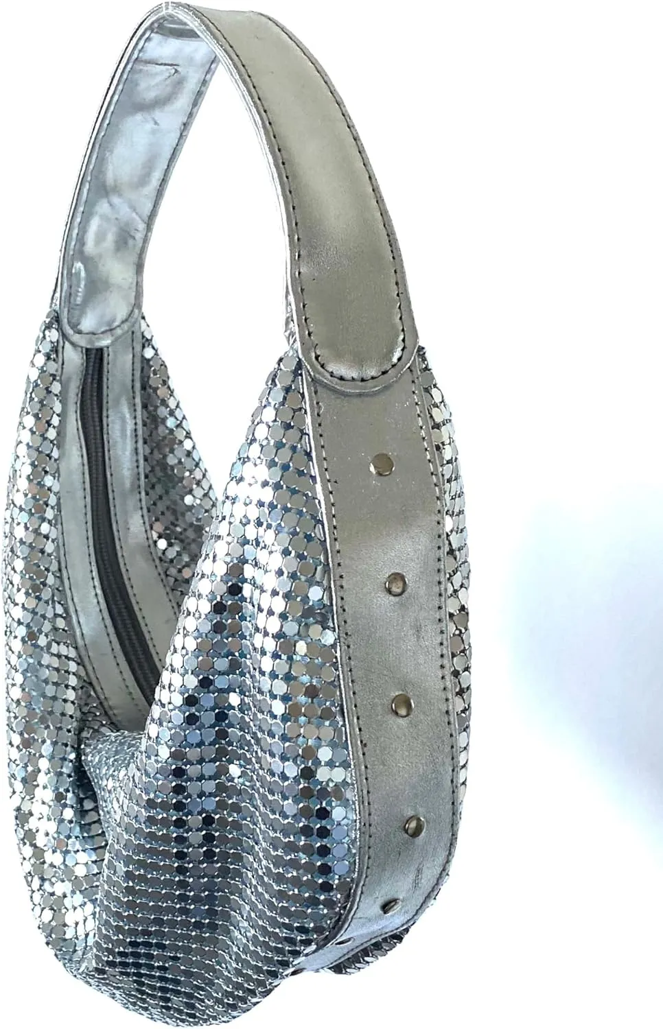 Elegant Vintage Hand Carry Evening Clutch Purse Women's Metal Mesh Hobo Bag for Cocktail Parties, Weddings, Prom & Banquets