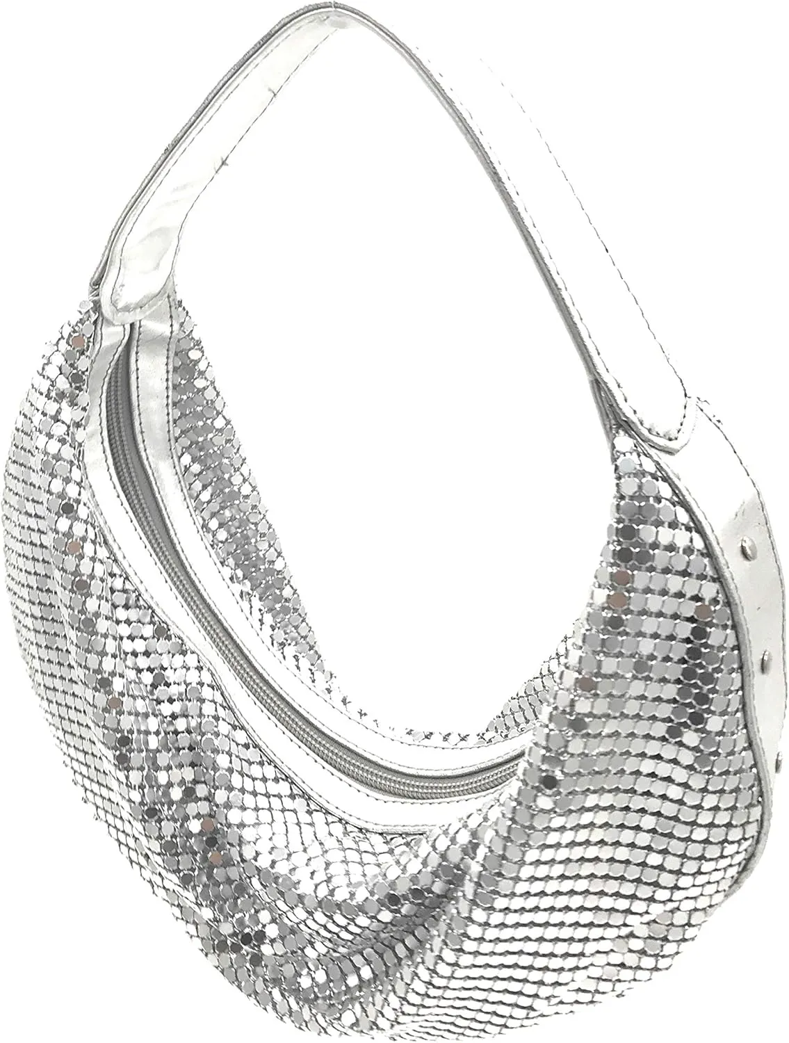 Elegant Vintage Hand Carry Evening Clutch Purse Women's Metal Mesh Hobo Bag for Cocktail Parties, Weddings, Prom & Banquets