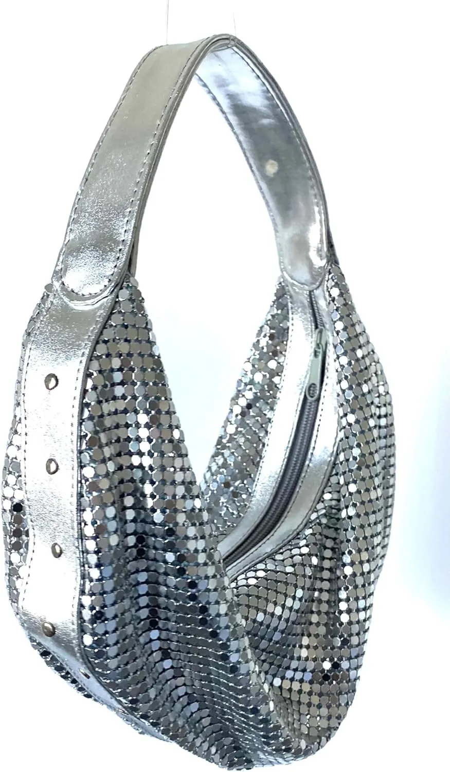 Elegant Vintage Hand Carry Evening Clutch Purse Women's Metal Mesh Hobo Bag for Cocktail Parties, Weddings, Prom & Banquets