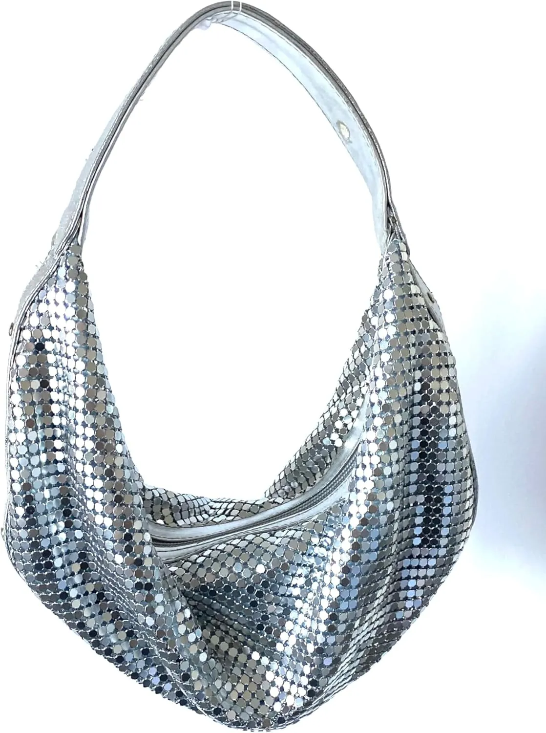 Elegant Vintage Hand Carry Evening Clutch Purse Women's Metal Mesh Hobo Bag for Cocktail Parties, Weddings, Prom & Banquets
