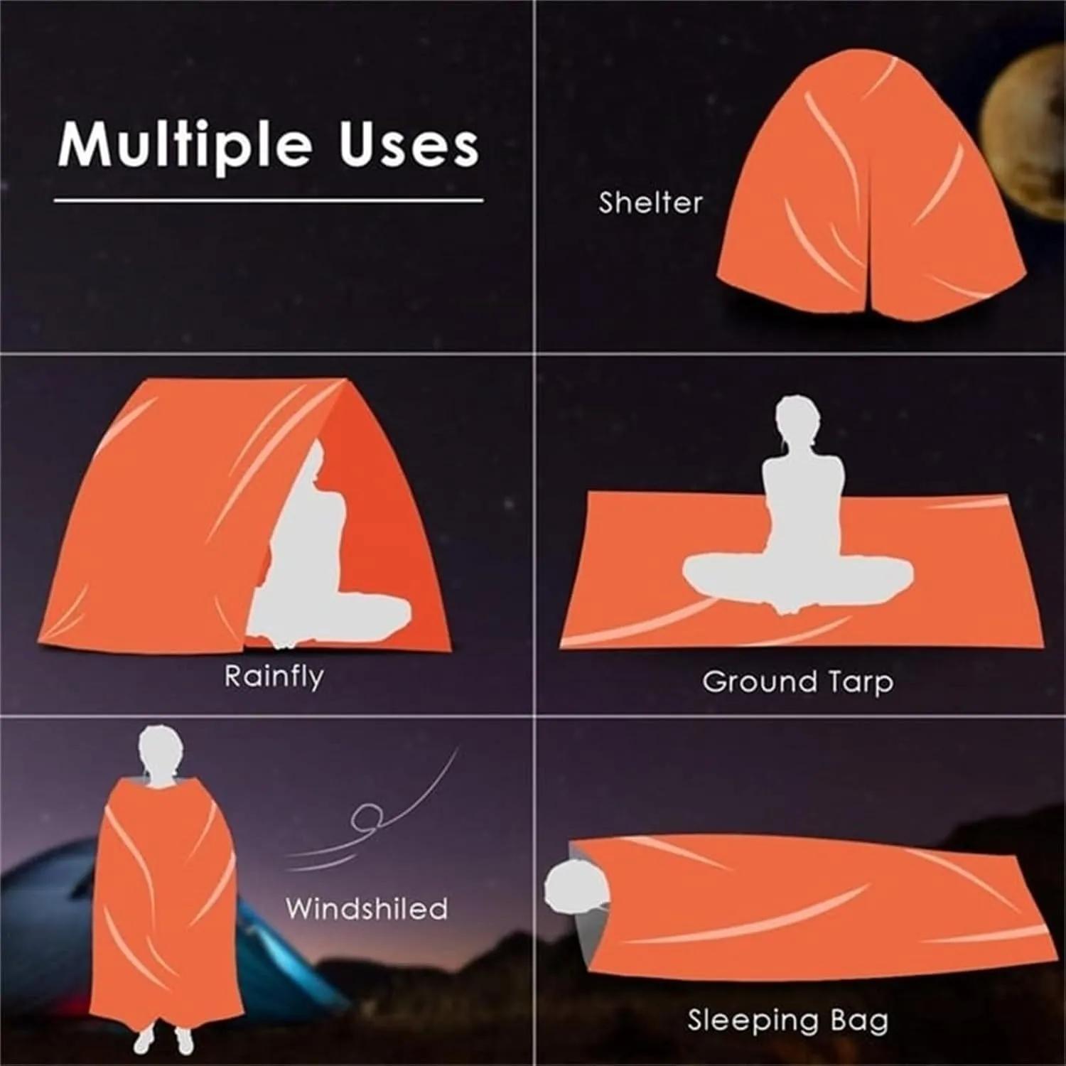 Emergency Sleeping Bags for Survival, Emergency Sleeping Bags for Survival Sleeping Bag, Portable Thermal Bivy Sack Blanket, Ultralight Outdoor Survival Gear for Camping, Hiking, Outdoor