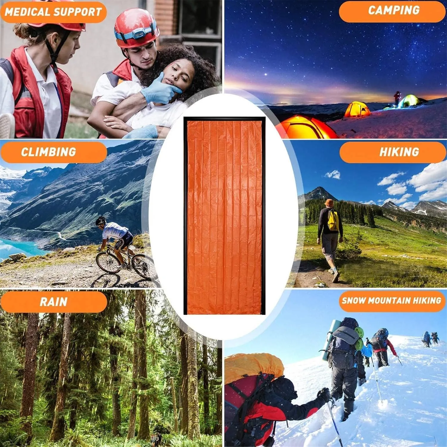 Emergency Sleeping Bags for Survival, Emergency Sleeping Bags for Survival Sleeping Bag, Portable Thermal Bivy Sack Blanket, Ultralight Outdoor Survival Gear for Camping, Hiking, Outdoor