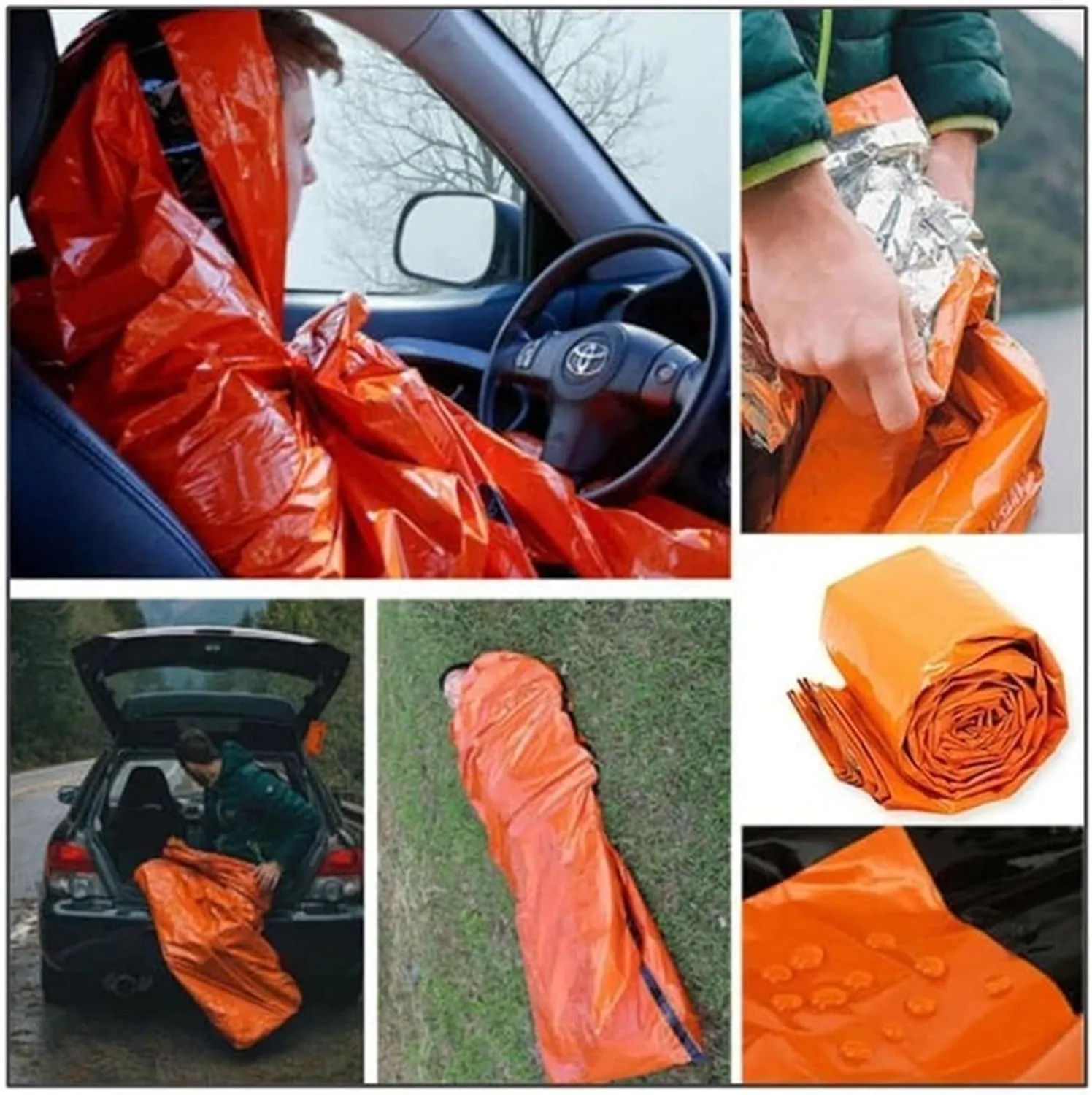 Emergency Sleeping Bags for Survival, Emergency Sleeping Bags for Survival Sleeping Bag, Portable Thermal Bivy Sack Blanket, Ultralight Outdoor Survival Gear for Camping, Hiking, Outdoor