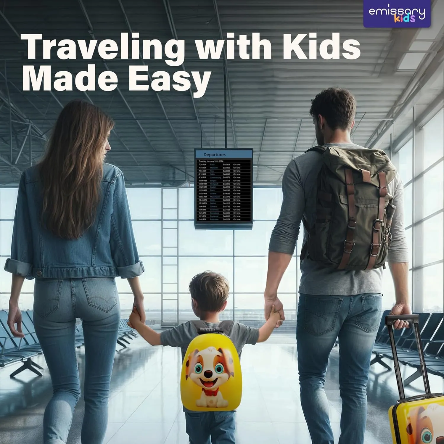 Emissary Kids Luggage With Wheels - Suitcase for Boys and Girls, Puppy Set, Carry-on, Toddler Rolling Suitcase