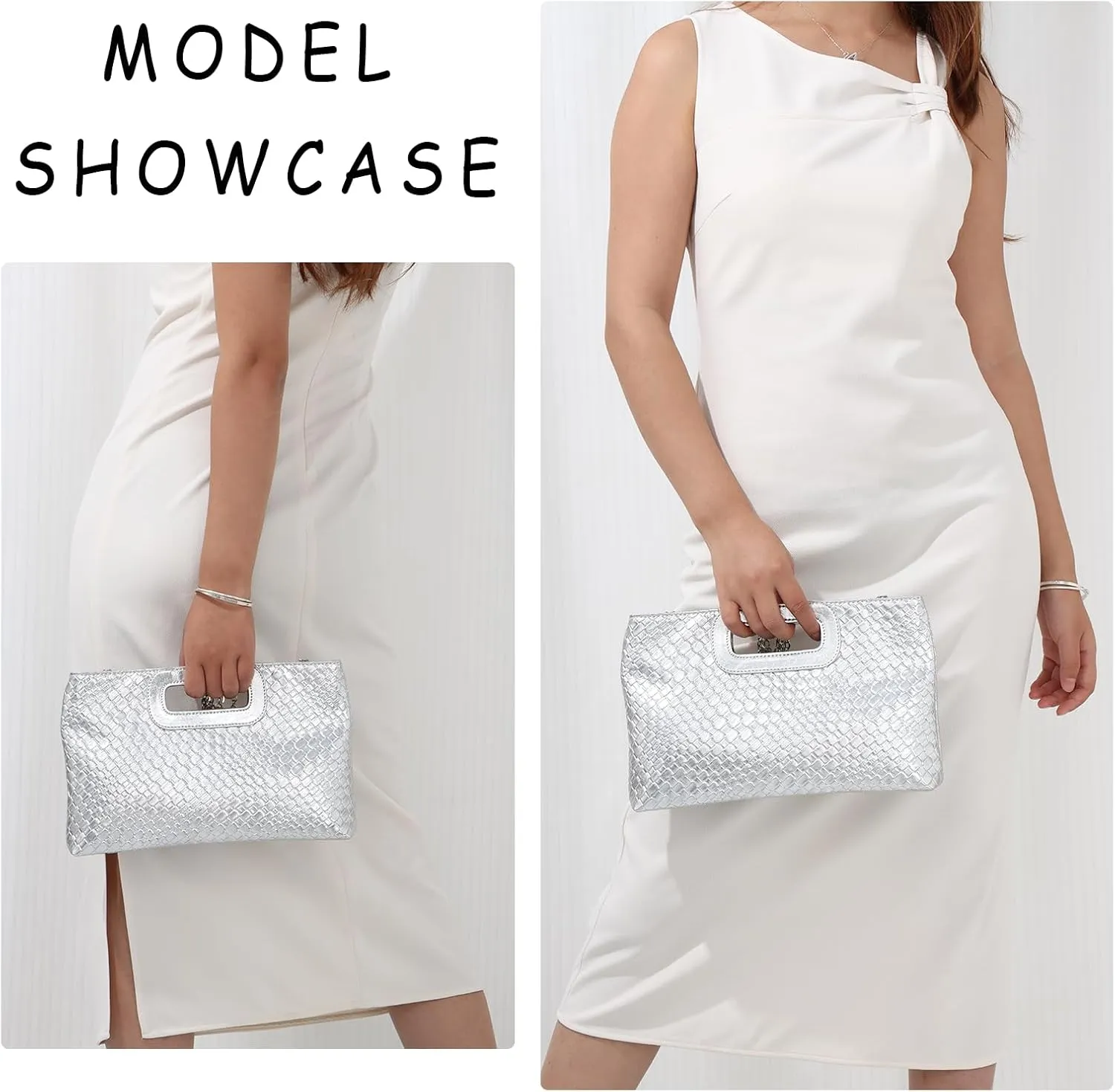 Emprier Clutch Purse for Women Faux Leather Evening Bags With Chain,for Prom Cocktail Wedding
