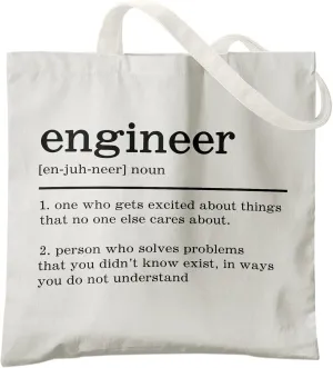 Engineer Canvas Tote Bag, Engineer Gifts, Engineering Gifts, Gifts for Engineers, Funny Engineer Gifts, Gifts for Engineering Students, Reusable Grocery Bags Shopping Bags