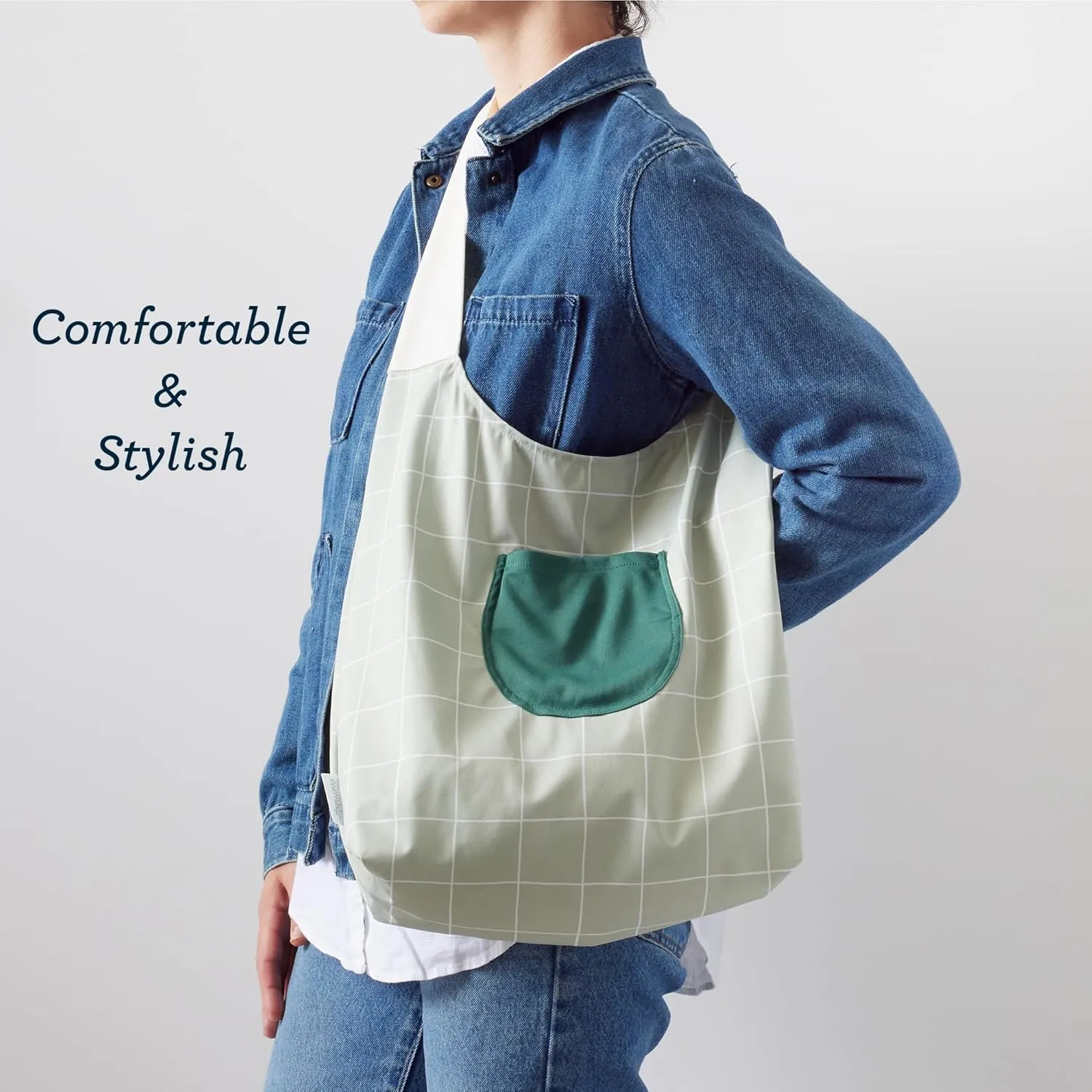 Esembly Carryall Bag - Large, Waterproof, Reusable and Foldable Tote | Perfect for Shopping, Groceries, Beach Days and Travels - Stellar