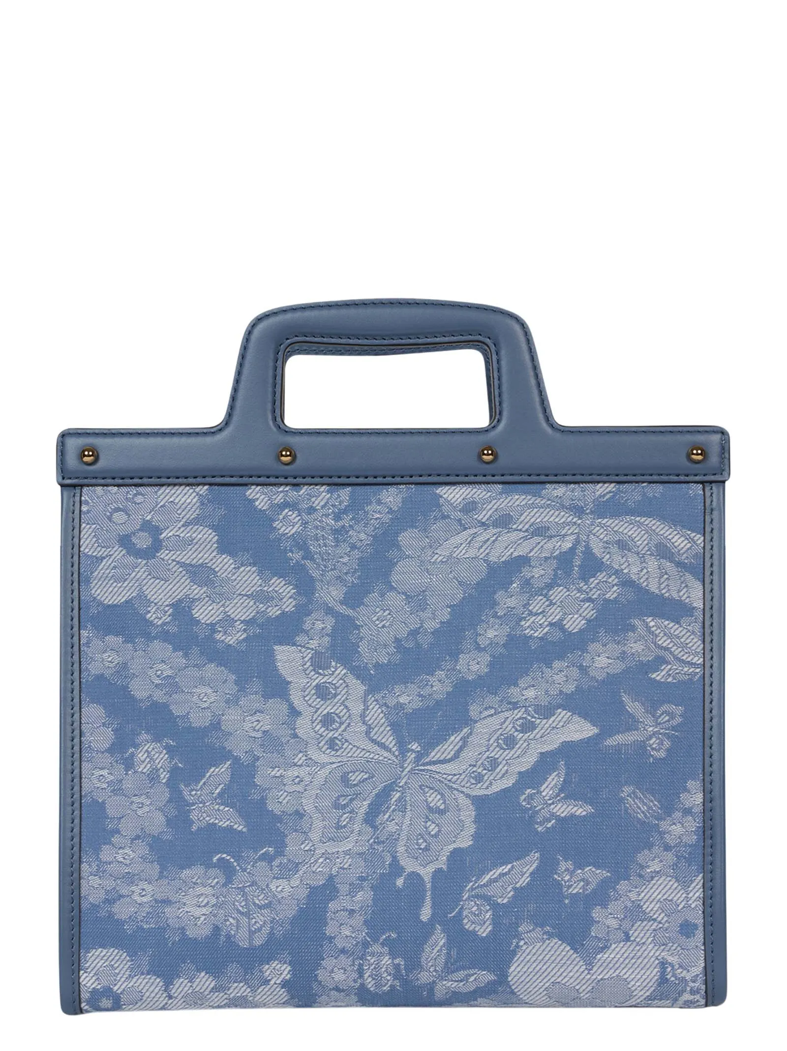 ETRO Medium Floral Jacquard Denim Shopping Handbag with Shoulder Strap