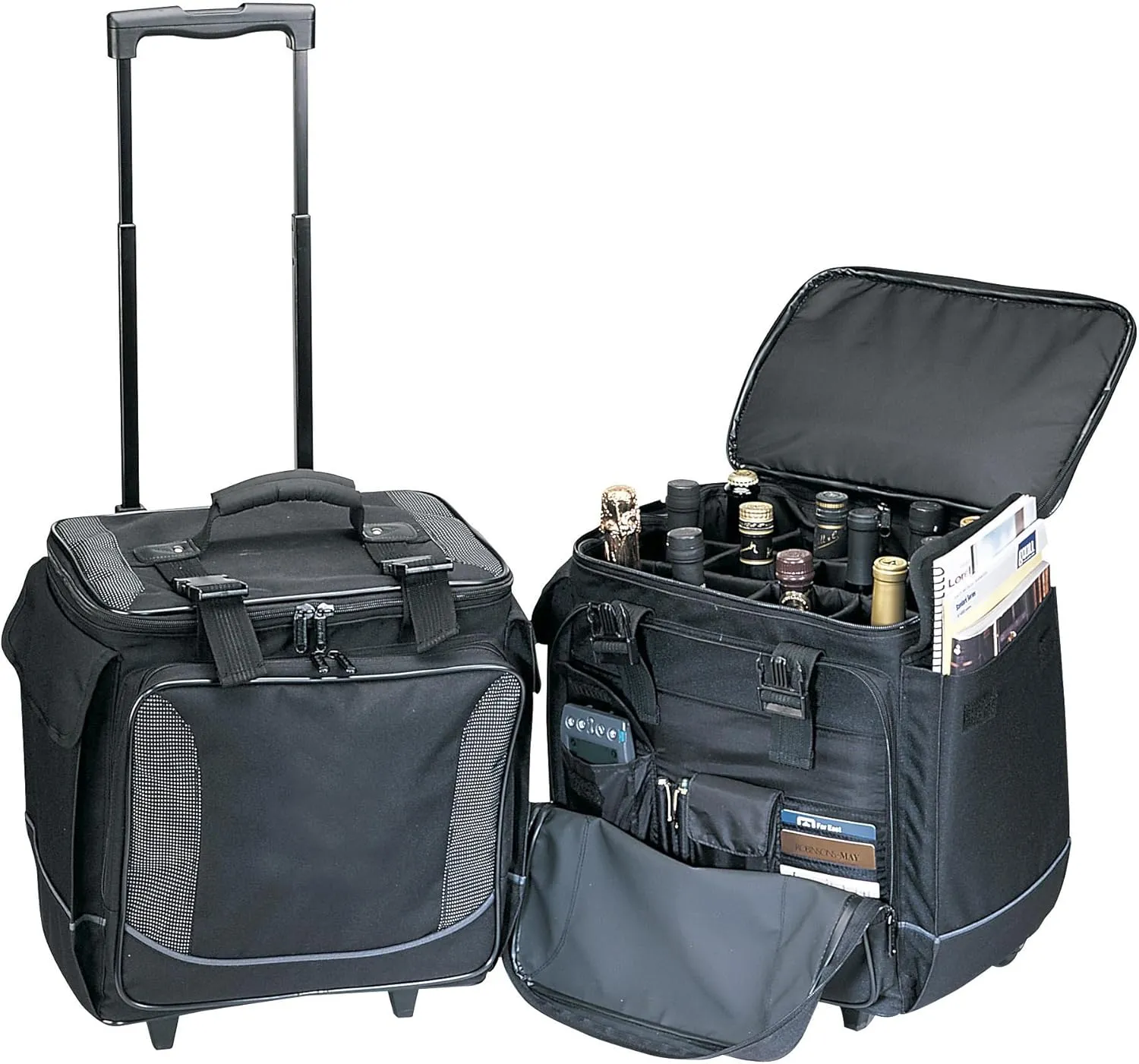 Eunicole Rolling Bottle Limo Hold 12 Wine Bottles, Red/White