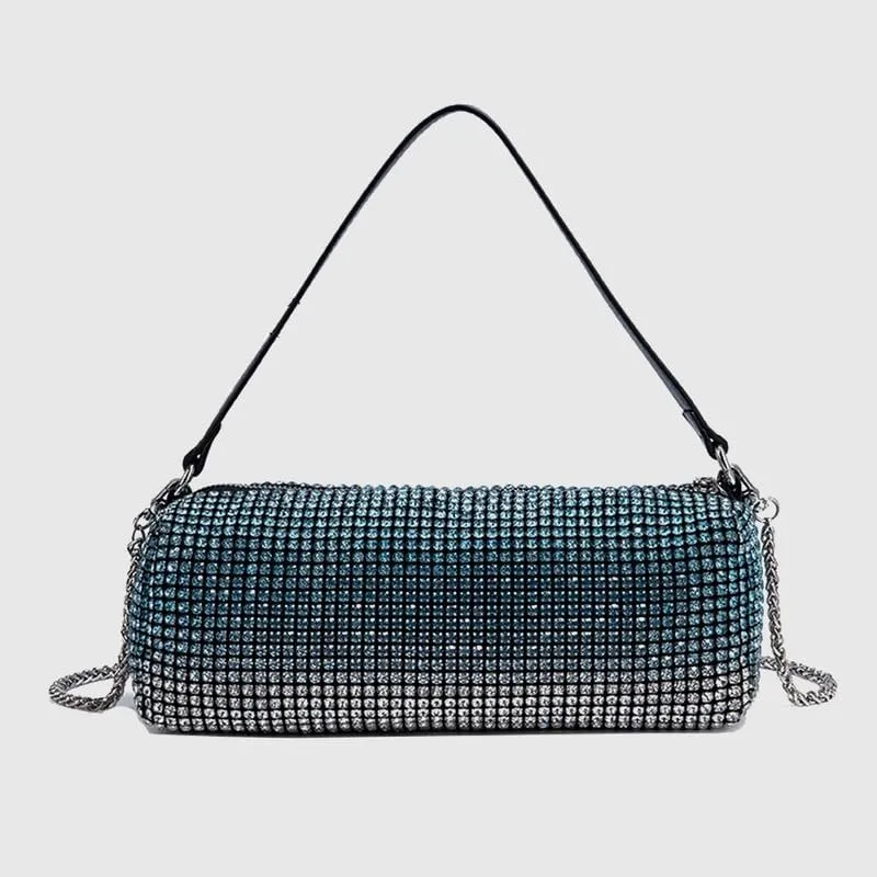Evening Handbags Bag Clutch Purses for Women Ladies Sparkling Party Handbag Wedding Bag Rhinestones Purse Gradient Blue