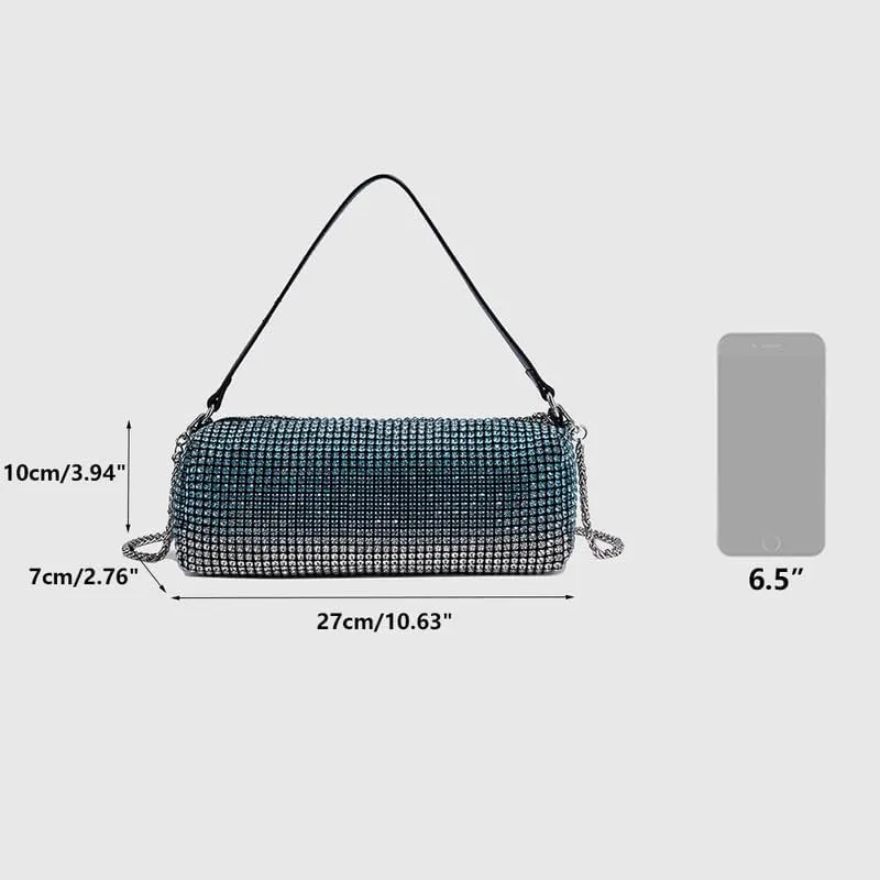 Evening Handbags Bag Clutch Purses for Women Ladies Sparkling Party Handbag Wedding Bag Rhinestones Purse Gradient Blue