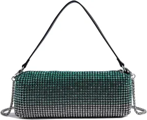 Evening Handbags Bag Clutch Purses for Women Ladies Sparkling Party Handbag Wedding Bag Rhinestones Purse Gradient Green