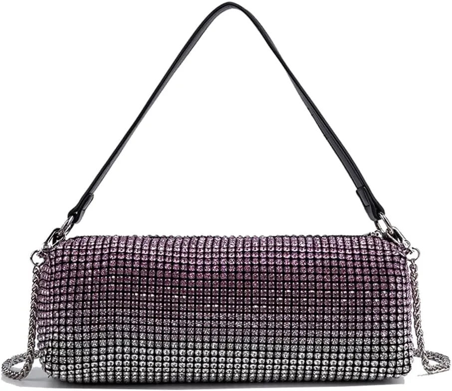 Evening Handbags Bag Clutch Purses for Women Ladies Sparkling Party Handbag Wedding Bag Rhinestones Purse Gradient Pink