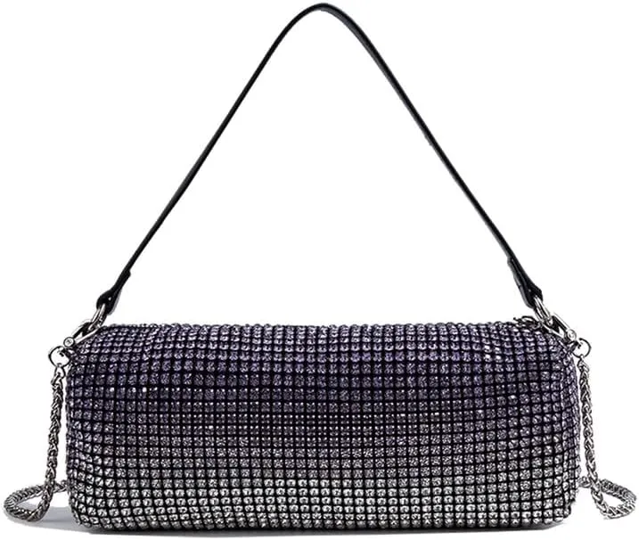 Evening Handbags Bag Clutch Purses for Women Ladies Sparkling Party Handbag Wedding Bag Rhinestones Purse Gradient Purple