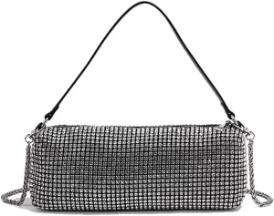 Evening Handbags Bag Clutch Purses for Women Ladies Sparkling Party Handbag Wedding Bag Rhinestones Purse Silver
