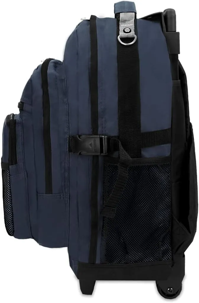 Everest Deluxe Wheeled Backpack, Navy, One Size
