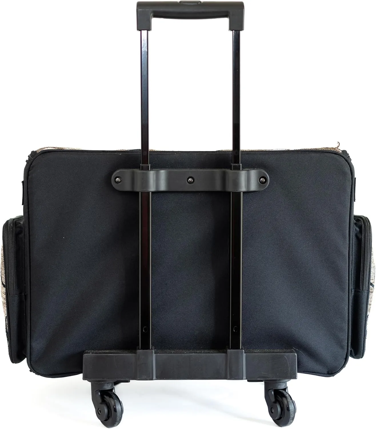 Everything Mary 4 Wheels Collapsible Deluxe Sewing Machine Storage Case, Black - Rolling Trolley Carrying Bag for Brother, Singer