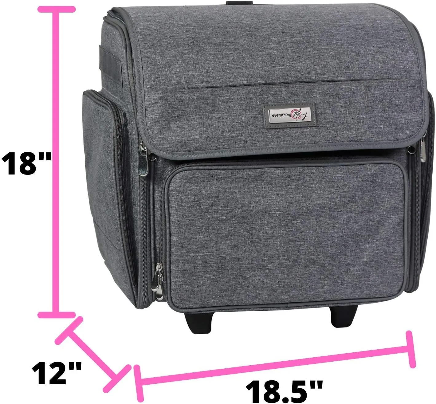 Everything Mary Wheeled Scrapbook Tote for Scrapbooking & Art - Travel Organizer Storage Bin for Paper, Glue, Tape
