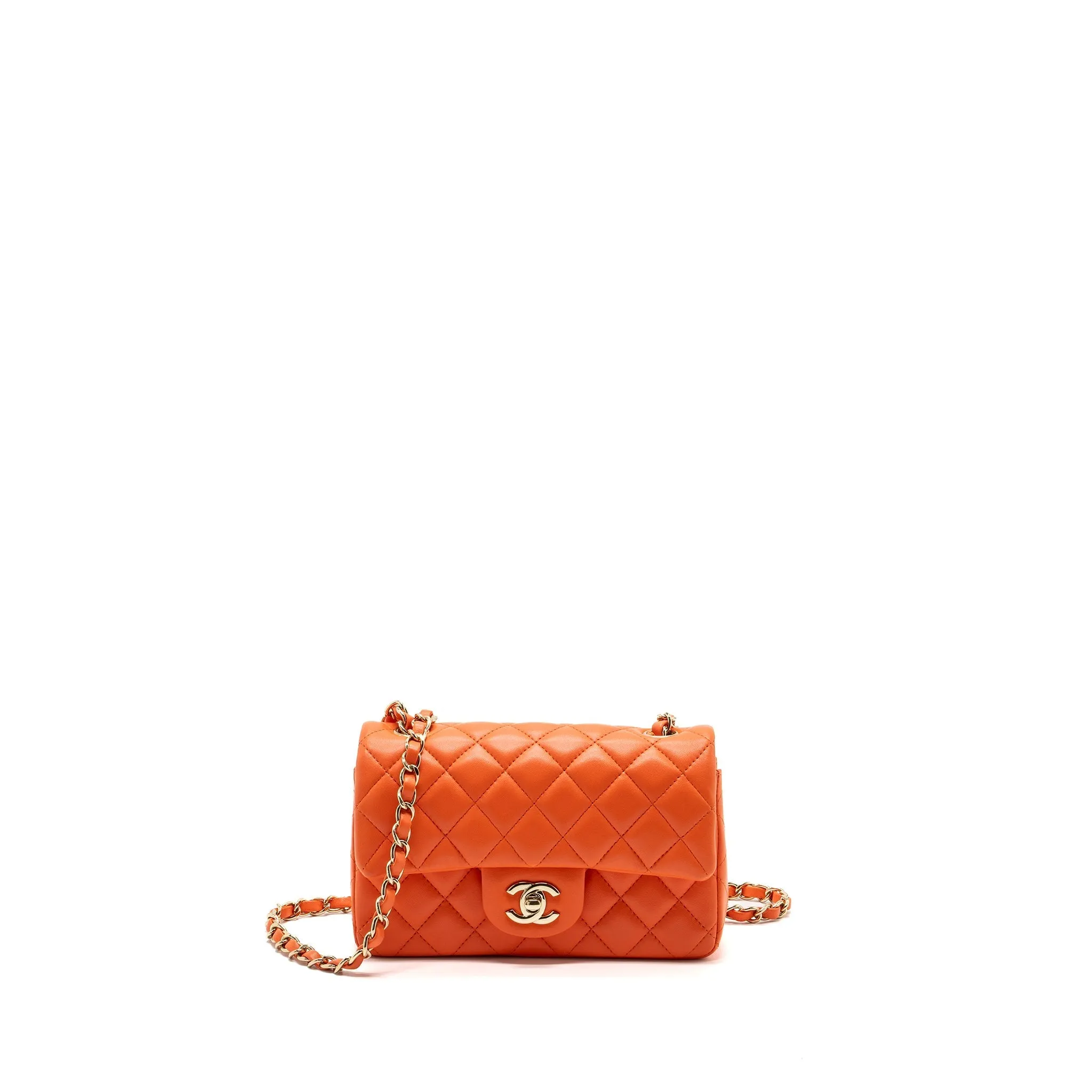 Extensive catalog Chanel Bag Lambskin Chic Rectangular Mini Orange Flap