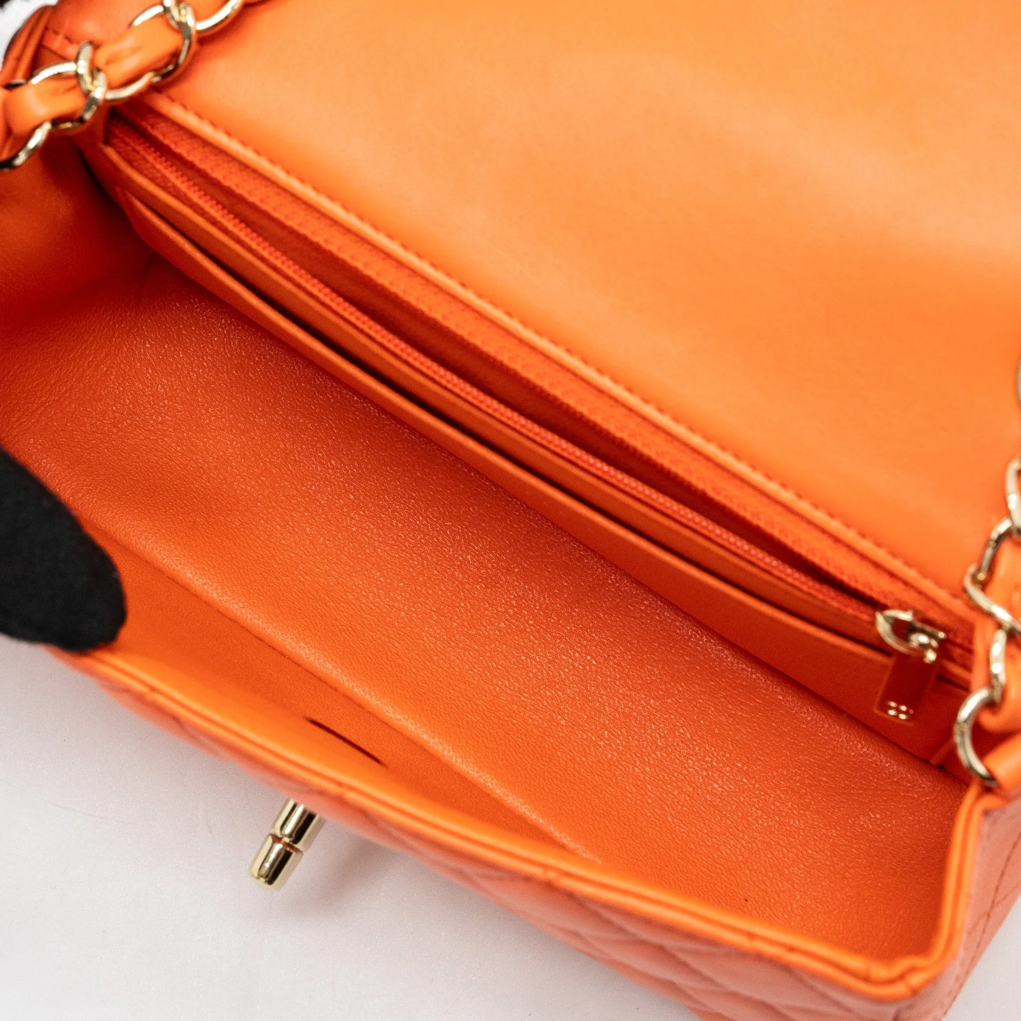 Extensive catalog Chanel Bag Lambskin Chic Rectangular Mini Orange Flap