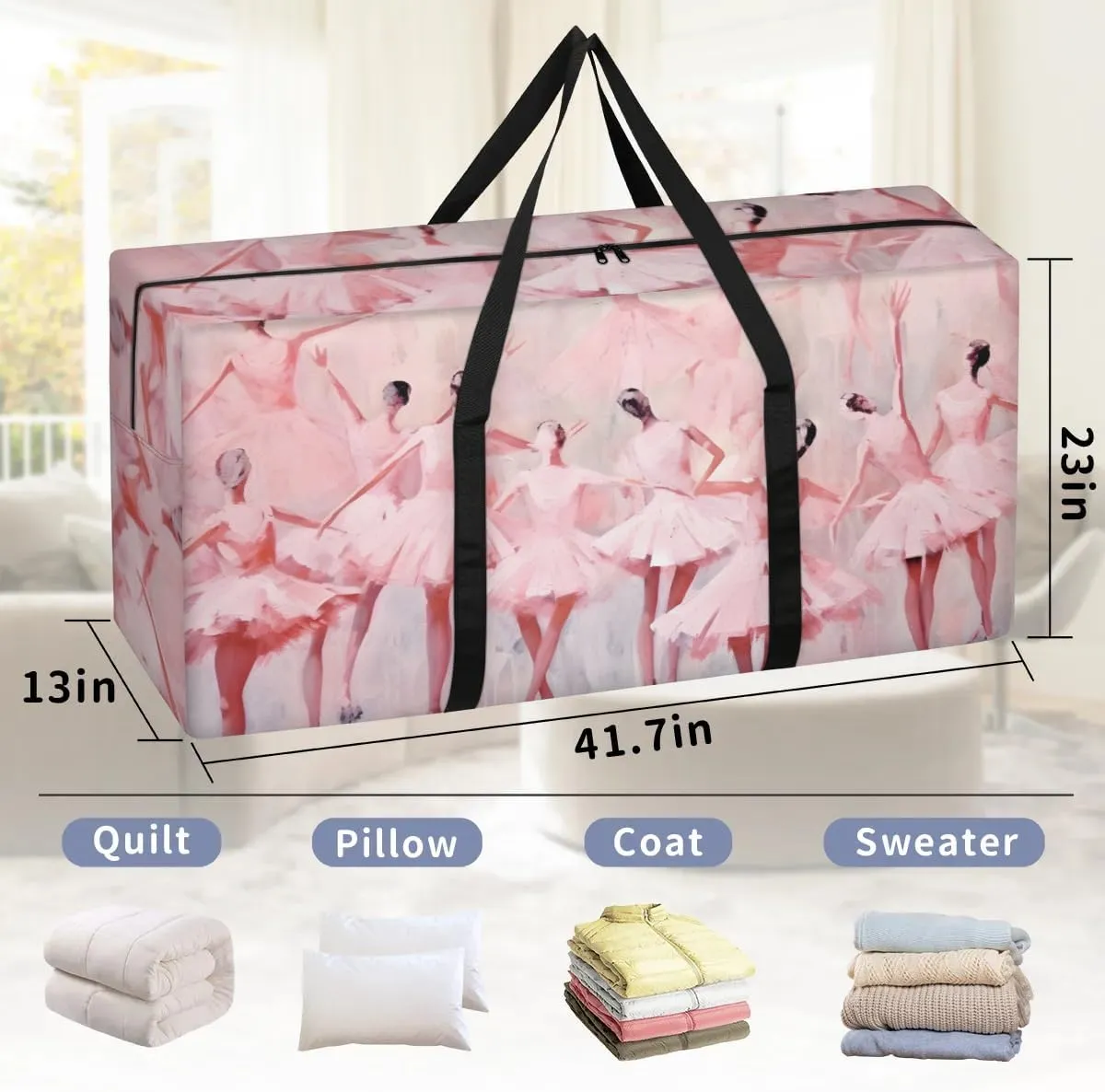 Extra Large Moving Bags Ballet Storage Bags with Handles and Zippers Large Packing Bags for Space Saving Storage Totes Moving Supplies