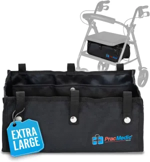 Extra Large Walker Basket - Rollator Walker Accessories Bags for Seniors, Women or Men - Durable Under Seat Rollator Storage Bag for Oxygen Tank, Medical Essentials and Everyday Carry