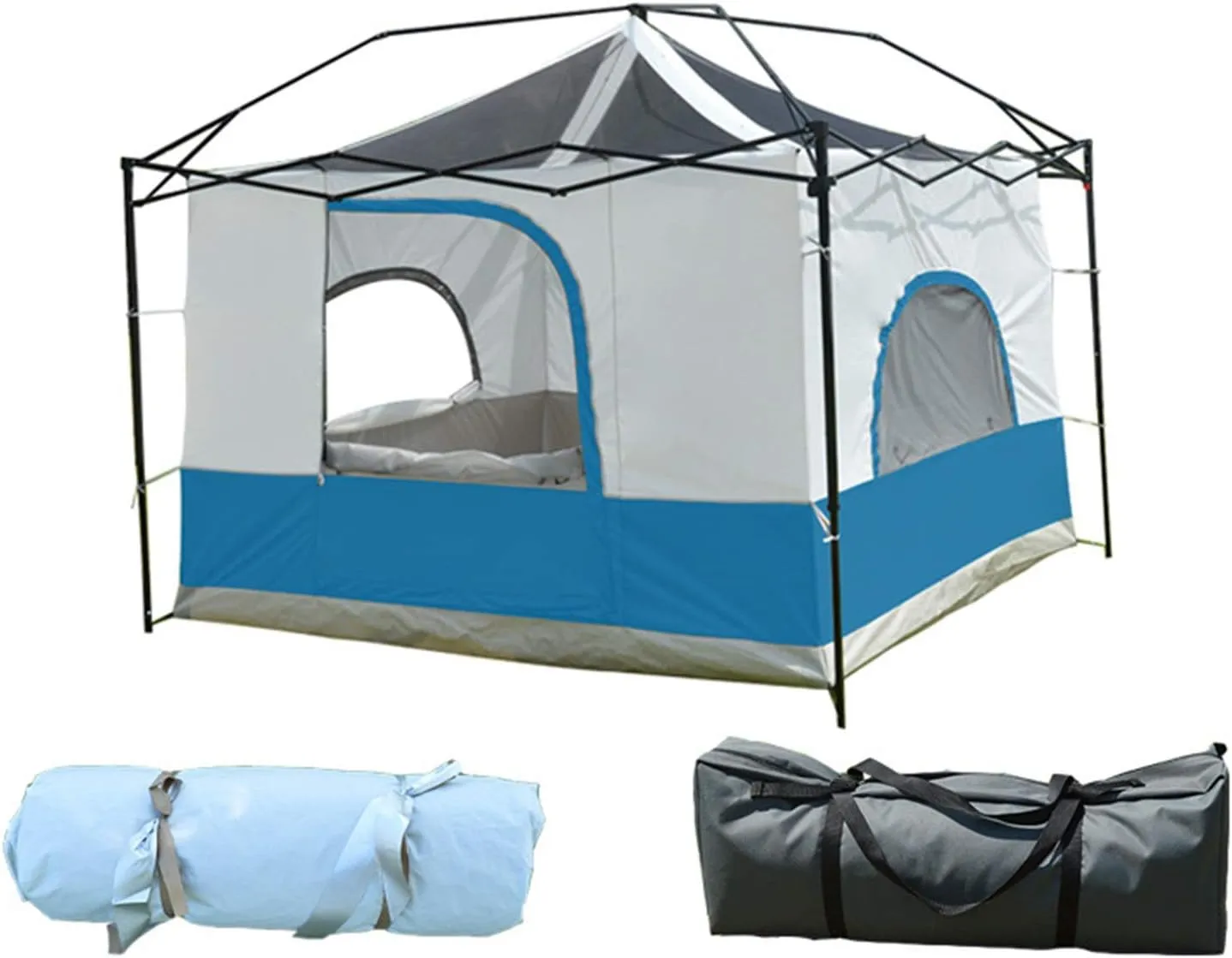 Family Camping Tents, 3-4 Person Screen House Room Garden Patio Canopy Shelter, Lightweight and Sturdy, for Outdoor, Hiking Mountaineering Travel