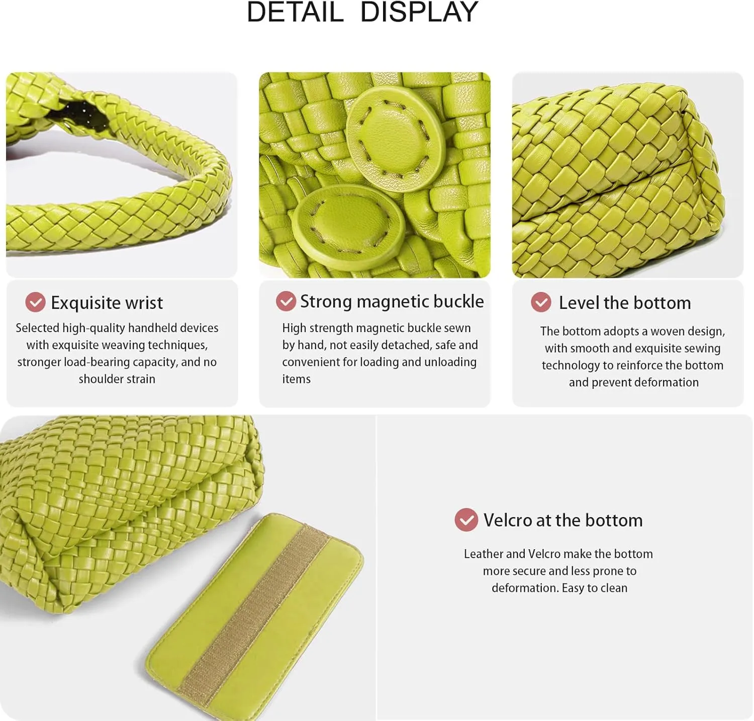 Fashion Designer Handbags and Purses, Women Shoulder Bag, Casual Hand Woven Shopping Tote Hobo, Ladies Underarm Bags