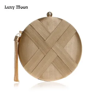Fashion Desinger Attractive Tassel Wallet Evening  Purse MOON Wedding Clutch Women's Round Bags LUXY Shoulder Bag ZD797 Handbags Industrial-grade Clutch
