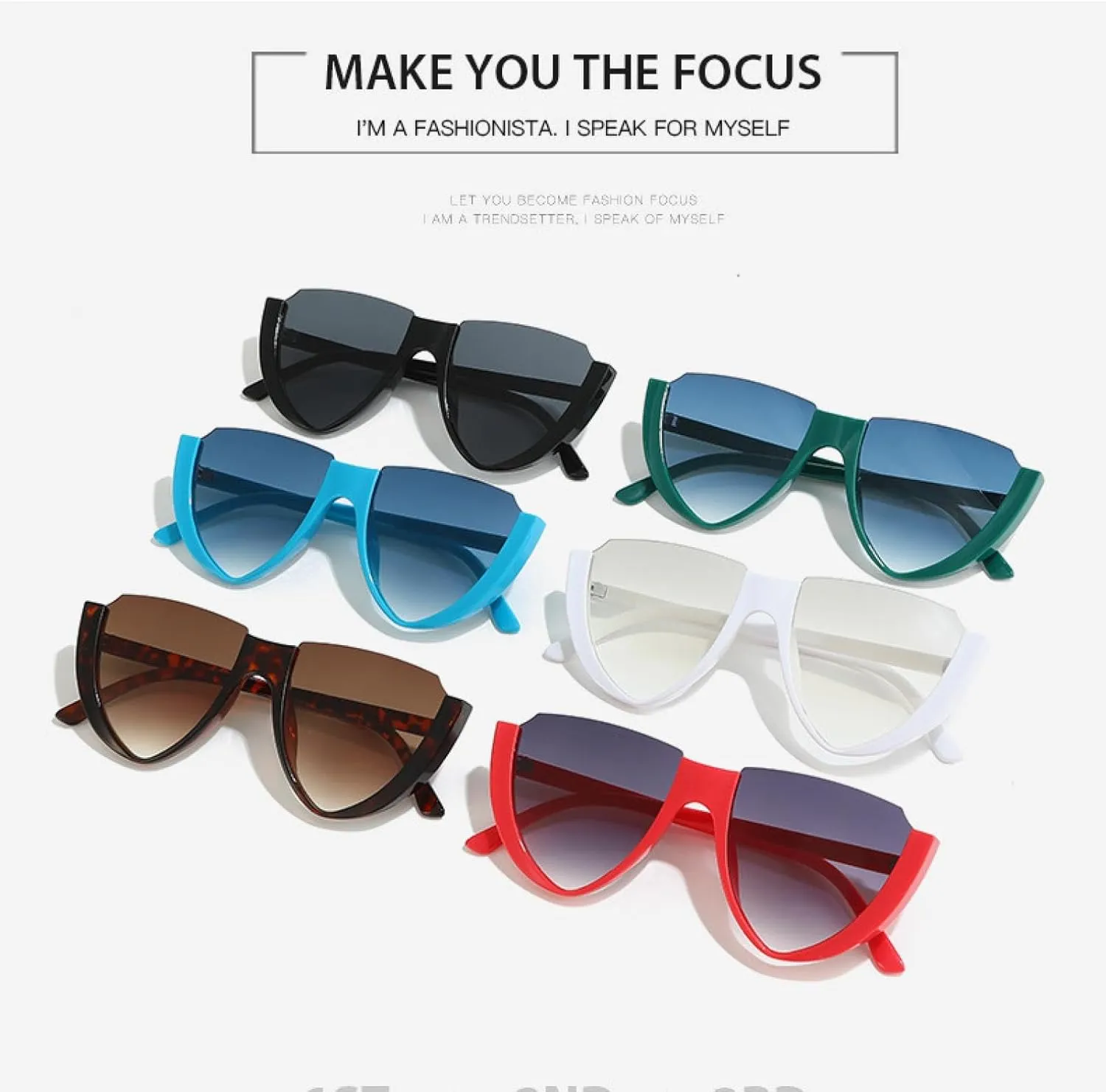 Fashion Half Frame Sunglasses Men Women Retro Luxury Trend Punk Outdoor Travel Driving Shades Uv400