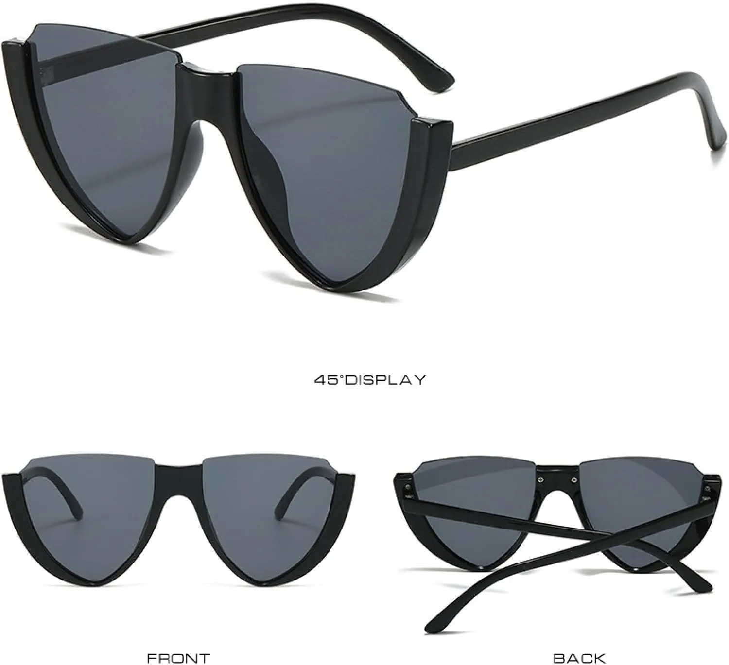 Fashion Half Frame Sunglasses Men Women Retro Luxury Trend Punk Outdoor Travel Driving Shades Uv400