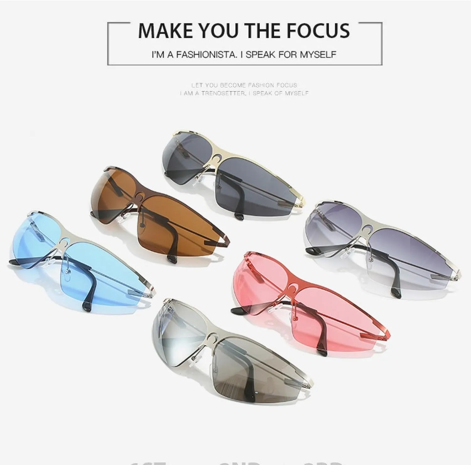 Fashion Punk Sports Sunglasses Men Women Luxury Half Frame Cat Eye Sun Glasses Uv400