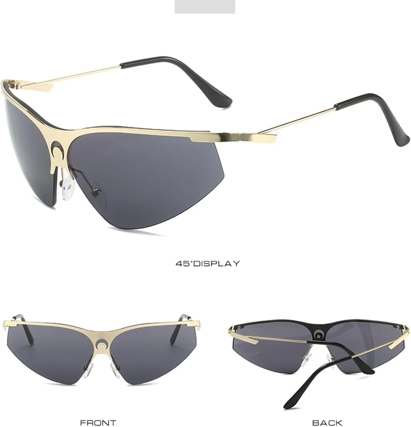 Fashion Punk Sports Sunglasses Men Women Luxury Half Frame Cat Eye Sun Glasses Uv400
