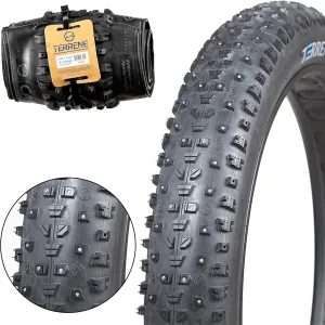 Fat Bike Tire by Terrene - Cake Eater Tubeless, Stud Capable, Fast Rolling Fat Tire - All Season Bike Accessories for Fat Tire and E-Bikes