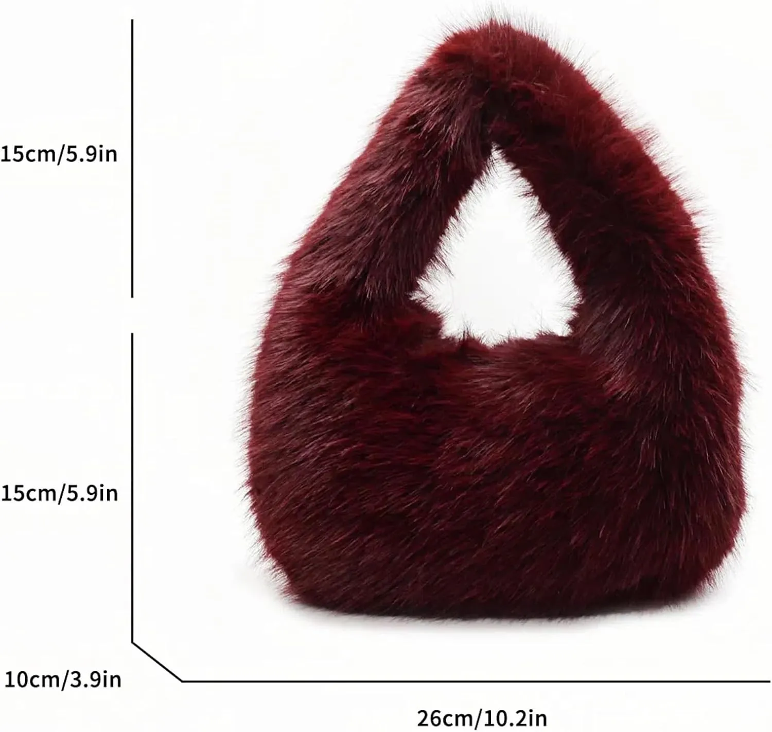 Faux Fur Fluffy Bag Furry Handbag Purse Fuzzy Tote Bag,Trendy Cute Plush Purse for Autumn and Winter